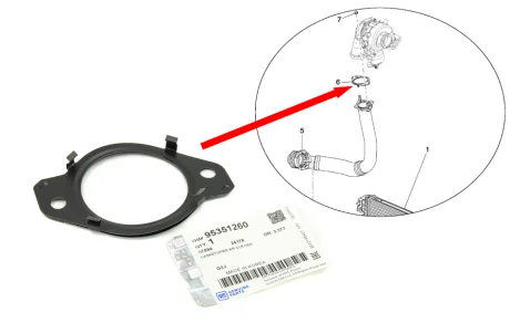 Прокладка турбины 2.0 - 2.2 дизель Opel 95351260