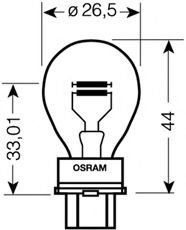 Лампа стоп/габарит usa 27w/7w OSRAM 3157