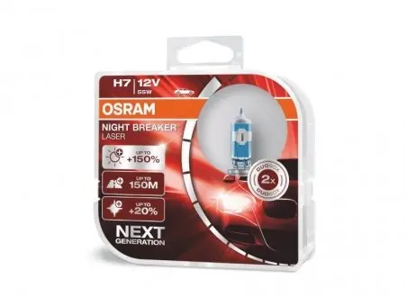 Автолампи комплект (2шт) Night Breaker Laser +150% H7 12V 60/55W OSRAM 64210 NL-HCB