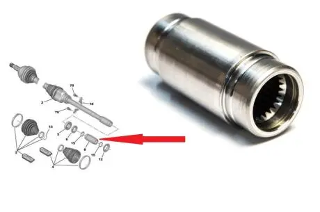 Переходная муфта правого привода АКПП AL4 (40z) Peugeot/Citroen 3224 04