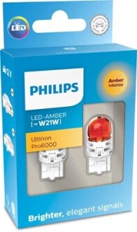 W21W LED amber Ultinon Pro6000 PHILIPS 11065AU60X2 (фото 1)