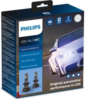 LED H7 Ultinon Pro9000 + 250% X2 12/24V 18W PHILIPS 11972U90CWX2 (фото 1)