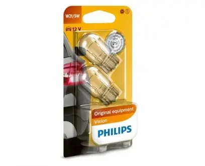 Автолампа двухконтактная (2шт) W21/5W PHILIPS 12066 B2