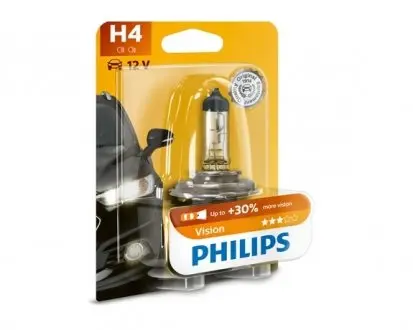 Автолампа H4 Vision (+30%) 12V 60/55W PHILIPS 12342 PR B1