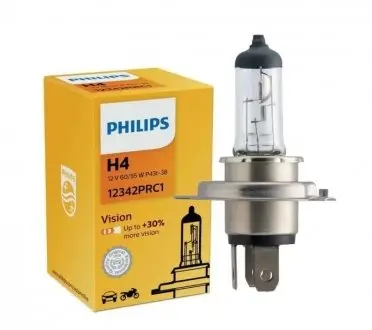 Автолампа H4 Vision (+30%) 12V 60/55W PHILIPS 12342PRC1