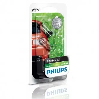 Автолампа W5W LongLife EcoVision (2шт) PHILIPS 12961 LLECO B2