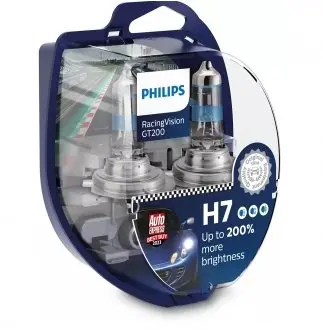 Автолампа H7 RacingVision GT200 +200% S2 12V 55W PX26d (комплект 2шт) PHILIPS 12972RGTS2