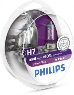 Комплект ламп h7 12v 55w Visionplus +60% PHILIPS 12972VPS2