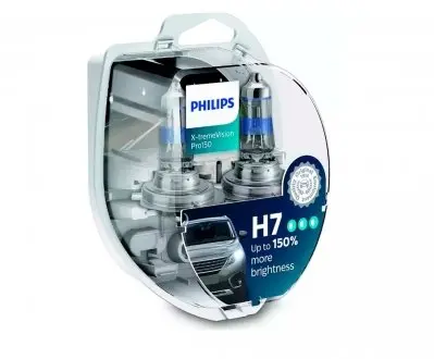 Автолампа H7 X-tremeVision Pro150 +150 12V 55W PX26d (комплект) PHILIPS 12972XVPS2