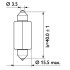 Festoon T15x43 24V 18W SV8,5 PHILIPS 13807CP (фото 3)