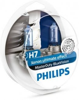 H7 masterduty bluevision 24v 70w px26d set 2 pc. PHILIPS 13972MDBVS2 (фото 1)