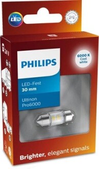 Festoon 30mm LED Ultinon Pro6000 24V PHILIPS 24844CU60X1 (фото 1)