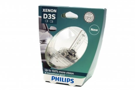 Автолампа ксенонова D3S X-tremeVision 42V 35W (+150%) PHILIPS 42403 XV2 S1 (фото 1)