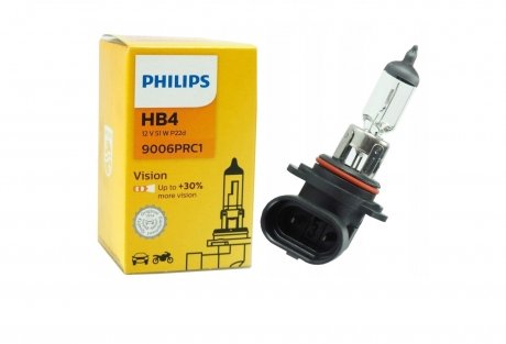 Автолампа HB4 Vision (+30%) 12V 55W PHILIPS 9006 PR C1 (фото 1)