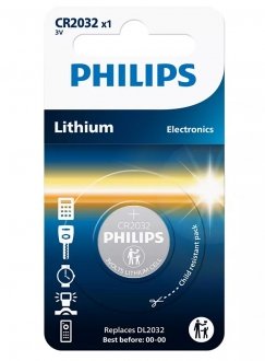 Батарейка CR2032 Lithium - 3.0V (20.0 x 3.2) 1шт PHILIPS CR2032/01B