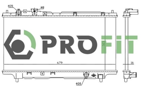 Радіатор охолодження двигуна PROFIT 1740-0223