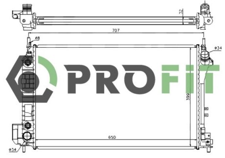 Радіатор охолодження PROFIT 1740-0385 (фото 1)