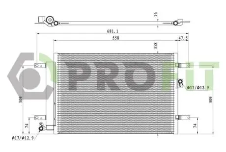 Радіатор кондиціонера PROFIT 1770-0006