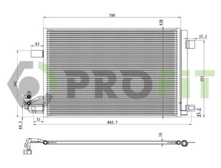 Радиатор кондиционера PROFIT 1770-0011