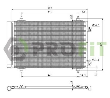 Радіатор кондиціонера PROFIT 1770-0086