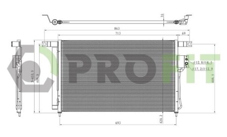 Радіатор кондиціонера PROFIT 1770-0141