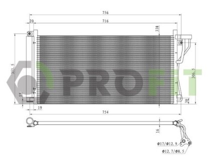 Радиатор кондиционера PROFIT 1770-0145