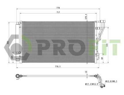Радиатор кондиционера PROFIT 1770-0147