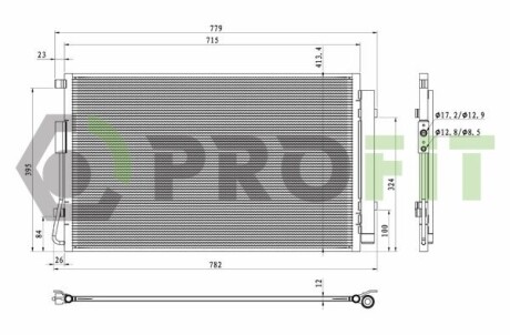 Радиатор кондиционера PROFIT 1770-0148