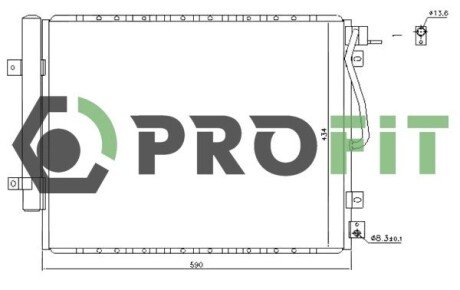 Радіатор кондиціонера PROFIT 1770-0152