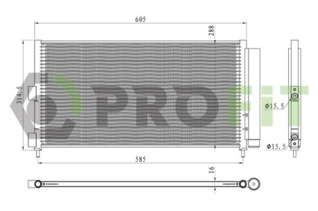 Радіатор кондиціонера PROFIT 1770-0184