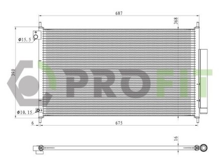 Радіатор кондиціонера PROFIT 1770-0204