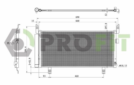 Радіатор кондиціонера PROFIT 1770-0262