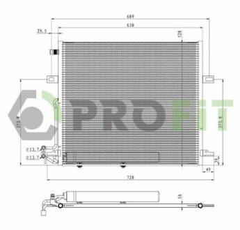 Радиатор кондиционера PROFIT 1770-0304