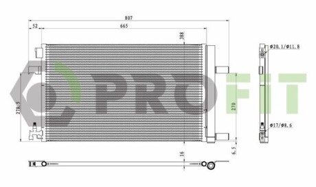 Радіатор кондиціонера PROFIT 1770-0380