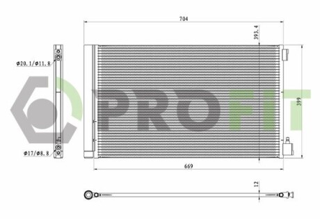 Радіатор кондиціонера PROFIT 1770-0381