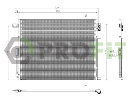 Радіатор кондиціонера PROFIT 1770-0500