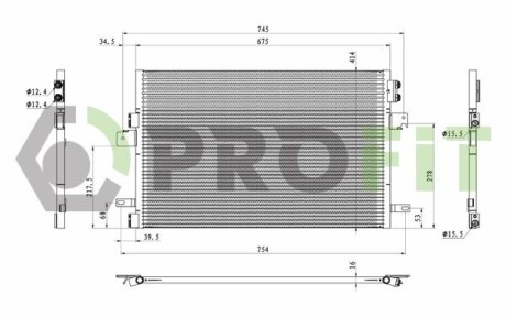 Радиатор кондиционера PROFIT 1770-0501