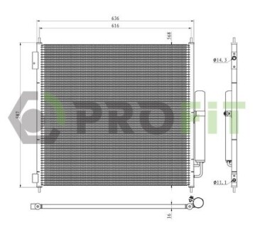 Радіатор кондиціонера PROFIT 1770-0503