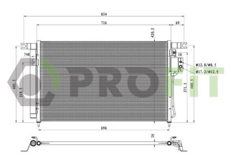 Конденсер кондиціонера PROFIT 1770-0529