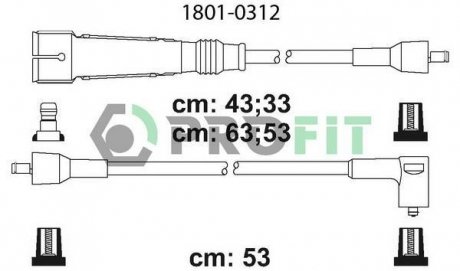 Высоковольтные провода PROFIT 1801-0312 (фото 1)