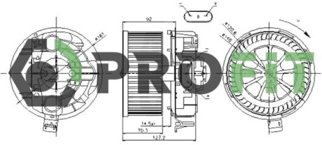 Вентилятор салону PROFIT 1860-0012 (фото 1)