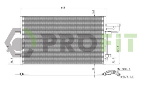 Радиатор кондиционера PROFIT 2537C1