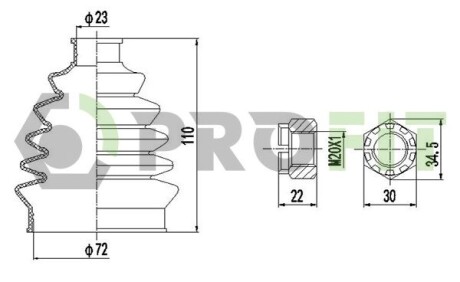 Пильник шрус PROFIT 2710-0009 XLB