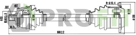 Піввісь PROFIT 2730-0201 (фото 1)