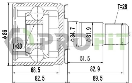 Шрус PROFIT 2810-2043 (фото 1)