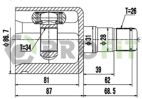 Шрус PROFIT 2810-2090 (фото 1)