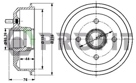 Тормозной барабан PROFIT 5020-0024