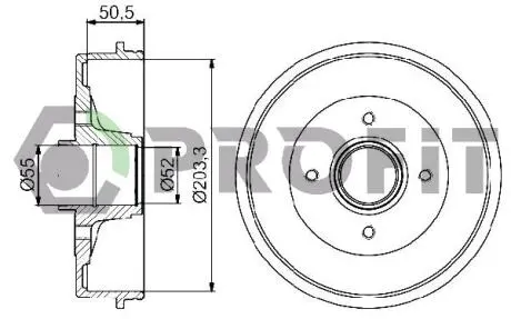 Тормозной барабан PROFIT 5020-0072