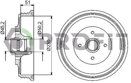 Тормозной барабан PROFIT 5020-0091