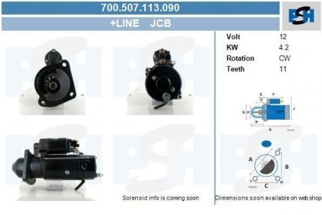 Стартер JCB 4.2 kw PSH 700507113090